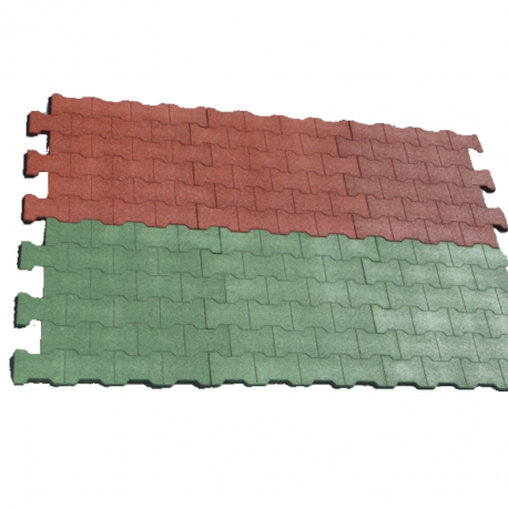 Dalle emboîtable "Puzzle" - Hexdalle® Dalamat ROUGE ET VERT